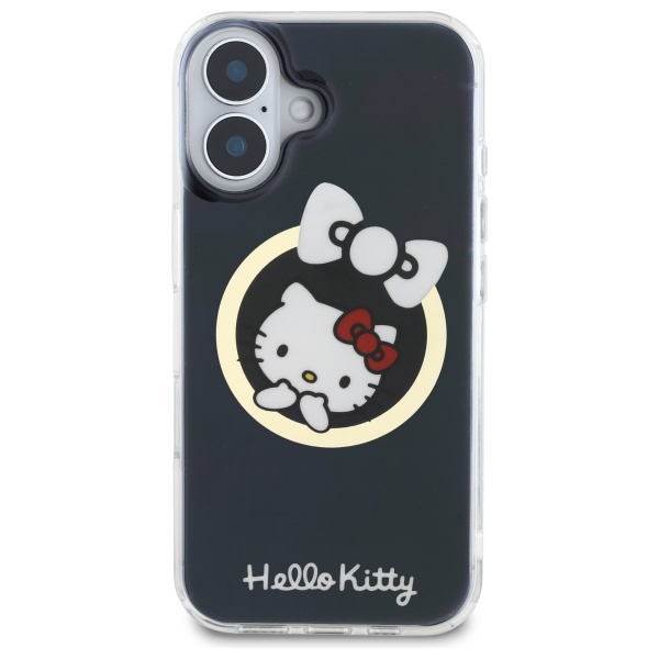 Hello Kitty iPhone 16 Case IML Fun Bow MagSafe - Black