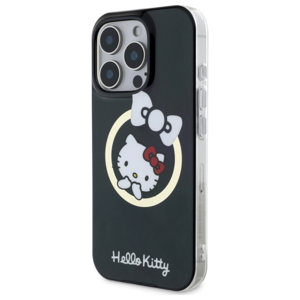 Hello Kitty iPhone 16 Pro Case IML Fun Bow MagSafe, Black