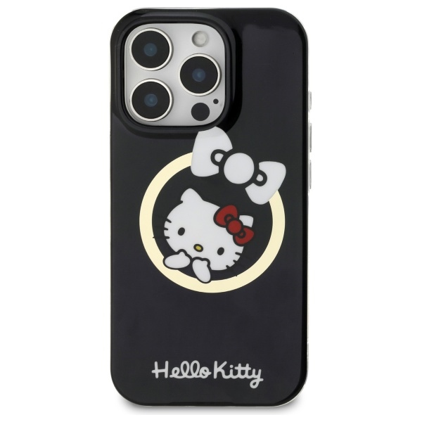 Hello Kitty iPhone 16 Pro Case IML Fun Bow MagSafe, Black