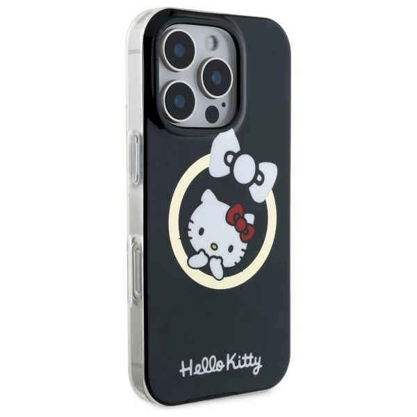 Hello Kitty iPhone 16 Pro Case IML Fun Bow MagSafe, Black