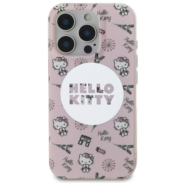 Hello Kitty iPhone 16 Pro Case IML All Over Paris MagSafe, Pink
