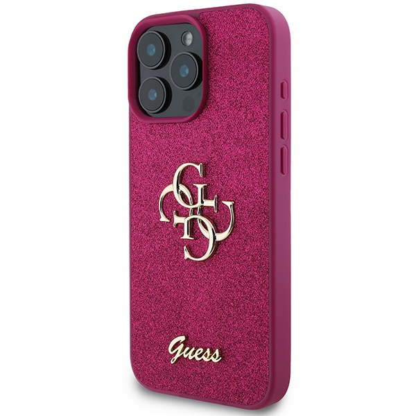 Guess Glitter Script Big 4G Case for iPhone 16 Pro - Purple