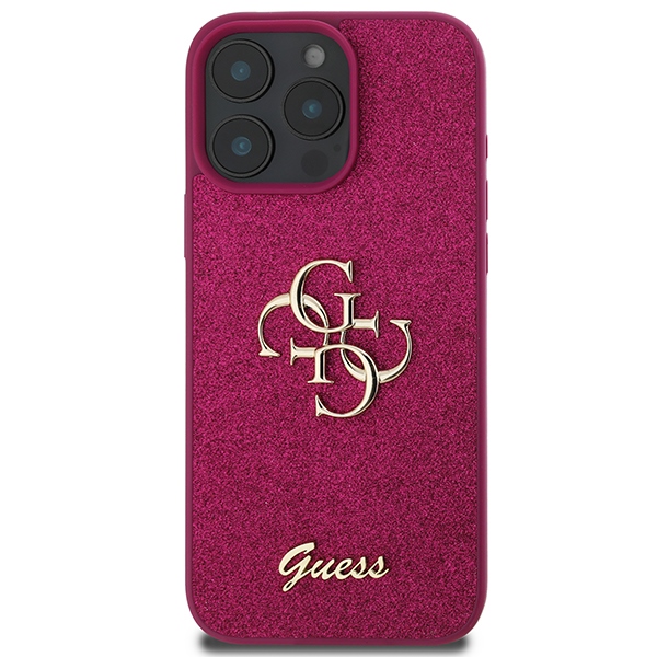 Guess Glitter Script Big 4G Case for iPhone 16 Pro - Purple