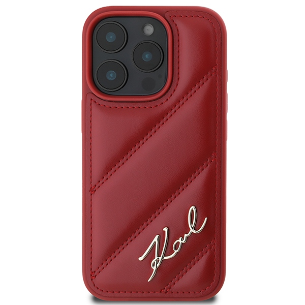Karl Lagerfeld iPhone 16 Pro Case Quilted Signature, Red