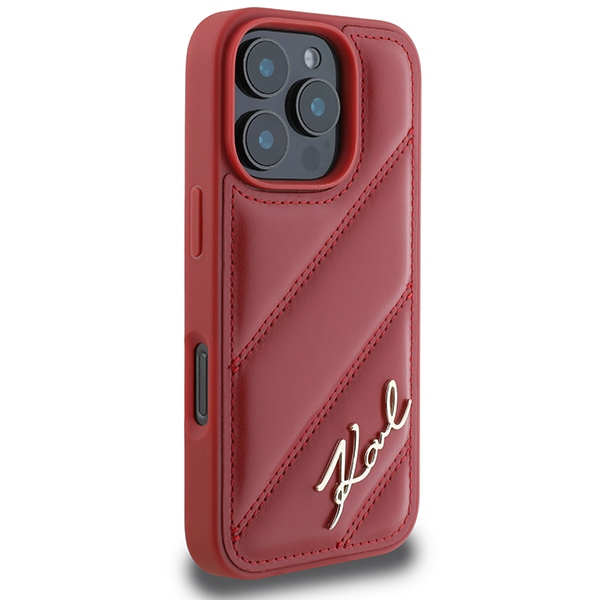 Karl Lagerfeld iPhone 16 Pro Case Quilted Signature, Red