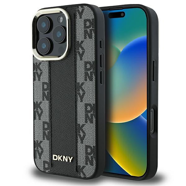 Dkny iPhone 16 Pro Max vāciņš Checkered Pattern MagSafe, melns