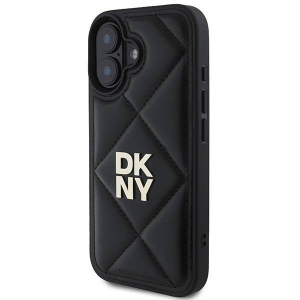 Чехол DKNY для iPhone 16 Quilted Stack Logo, черный