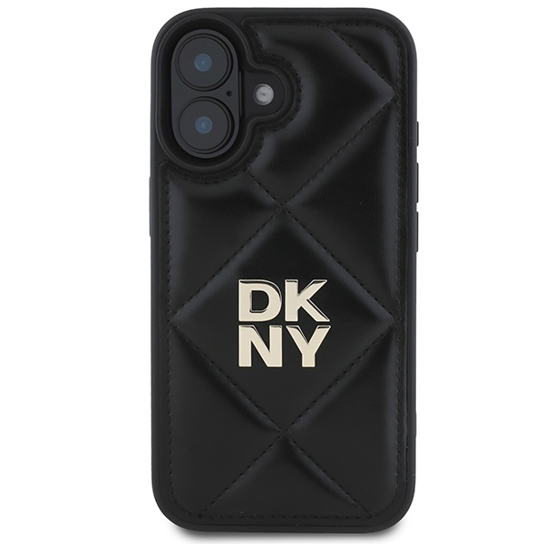 Чехол DKNY для iPhone 16 Quilted Stack Logo, черный