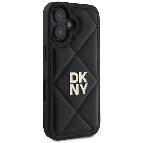 Чехол DKNY для iPhone 16 Quilted Stack Logo, черный