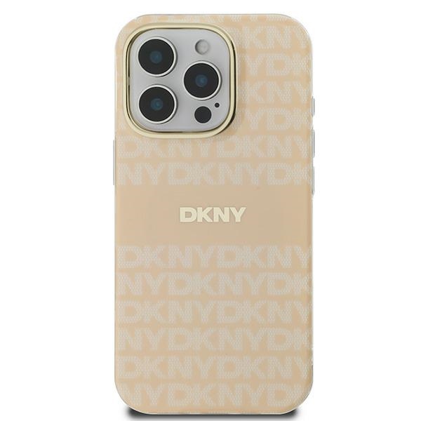 DKNY iPhone 16 Pro Max Case Repeat Texture Pattern With Stripe - Pink