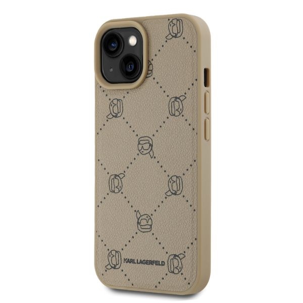 Karl Lagerfeld iPhone 15 vāciņš Magsafe Karl Heads, bēšs