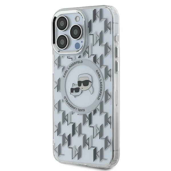 Karl Lagerfeld iPhone 15 Pro Max Case IML Monogram Karl & Choupette MagSafe, Clear