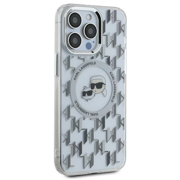 Karl Lagerfeld iPhone 15 Pro Max Case IML Monogram Karl & Choupette MagSafe, Clear