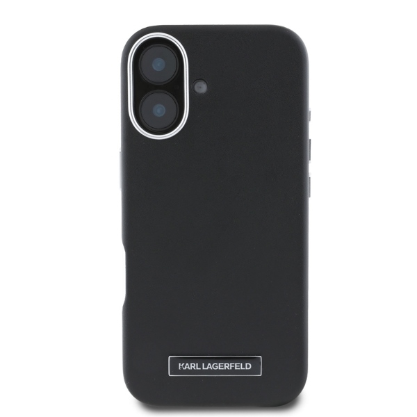 Karl Lagerfeld iPhone 16 Case FW Metal Plate MagSafe, Black