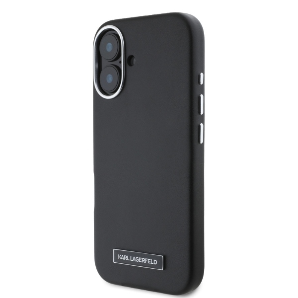 Karl Lagerfeld iPhone 16 Case FW Metal Plate MagSafe, Black