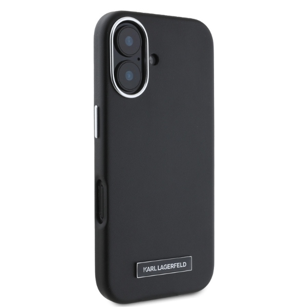 Karl Lagerfeld iPhone 16 Case FW Metal Plate MagSafe, Black