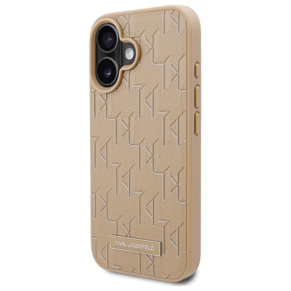 Чехол Karl Lagerfeld для iPhone 16 Hot Stamp MagSafe, бежевый