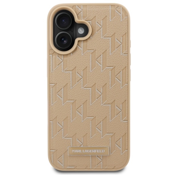 Чехол Karl Lagerfeld для iPhone 16 Hot Stamp MagSafe, бежевый