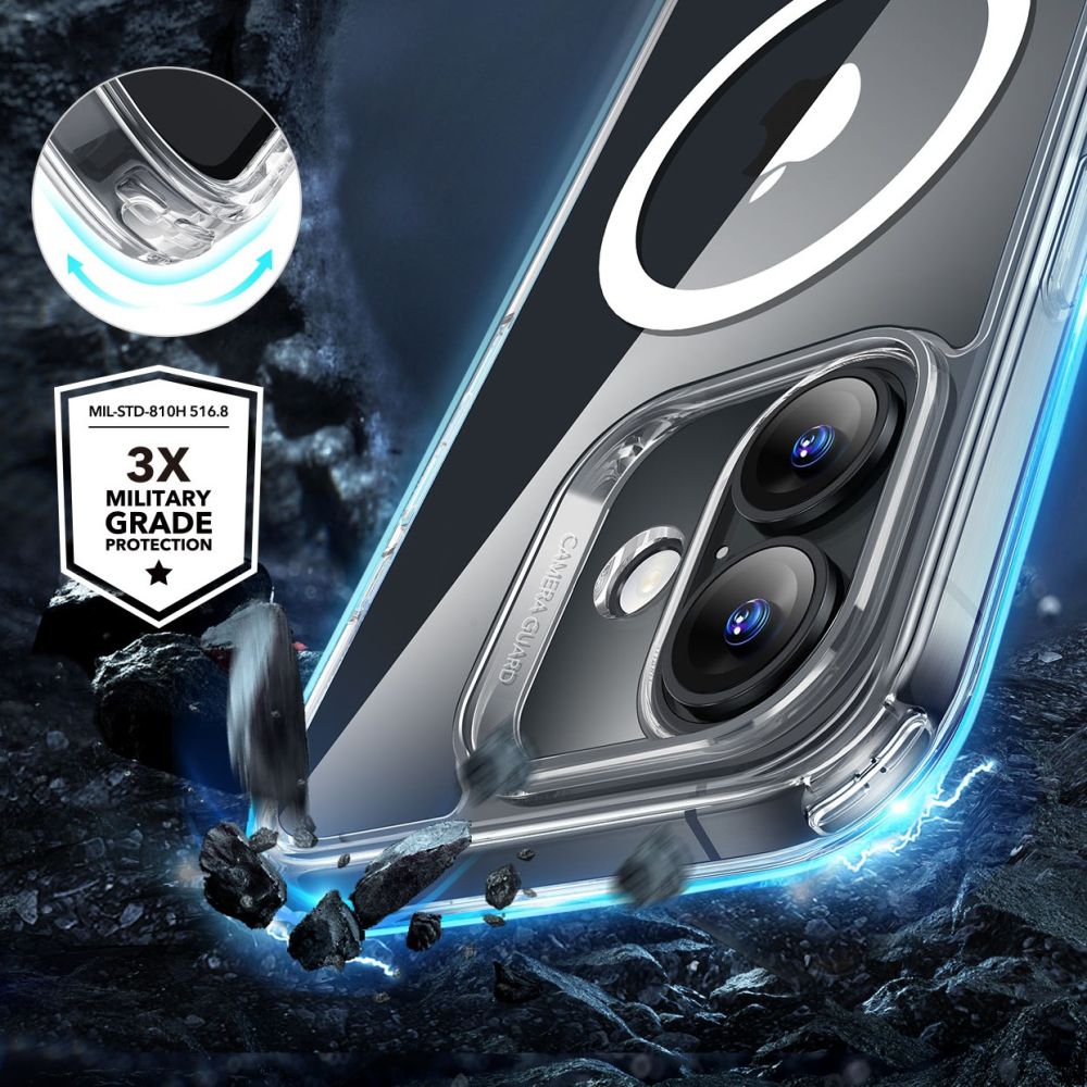 ESR Classic Hybrid HaloLock Case & Glass for iPhone 16, Clear