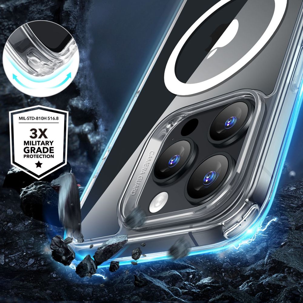 Чехол и стекло ESR Classic Hybrid HaloLock для iPhone 16 Pro Max, прозрачный