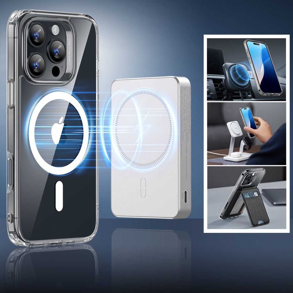 Чехол и стекло ESR Classic Hybrid HaloLock для iPhone 16 Pro Max, прозрачный
