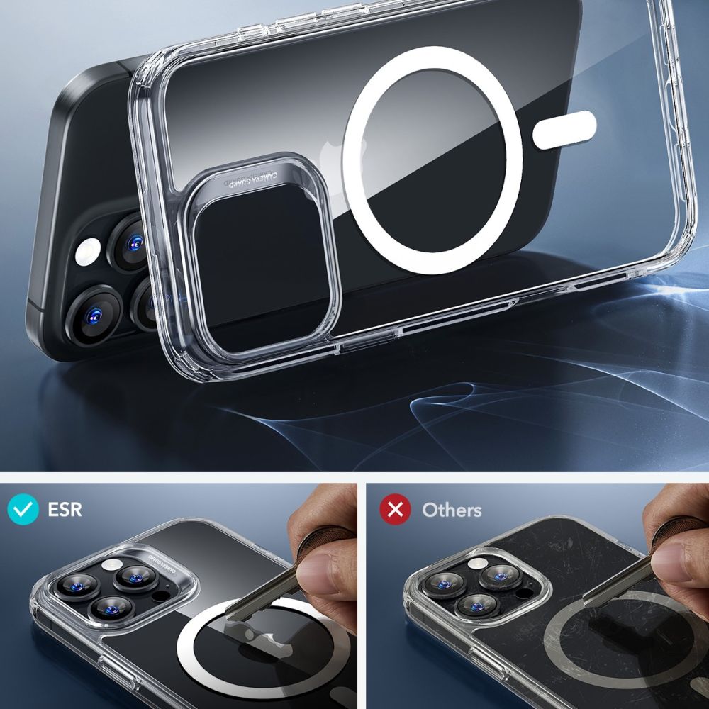 Чехол и стекло ESR Classic Hybrid HaloLock для iPhone 16 Pro Max, прозрачный