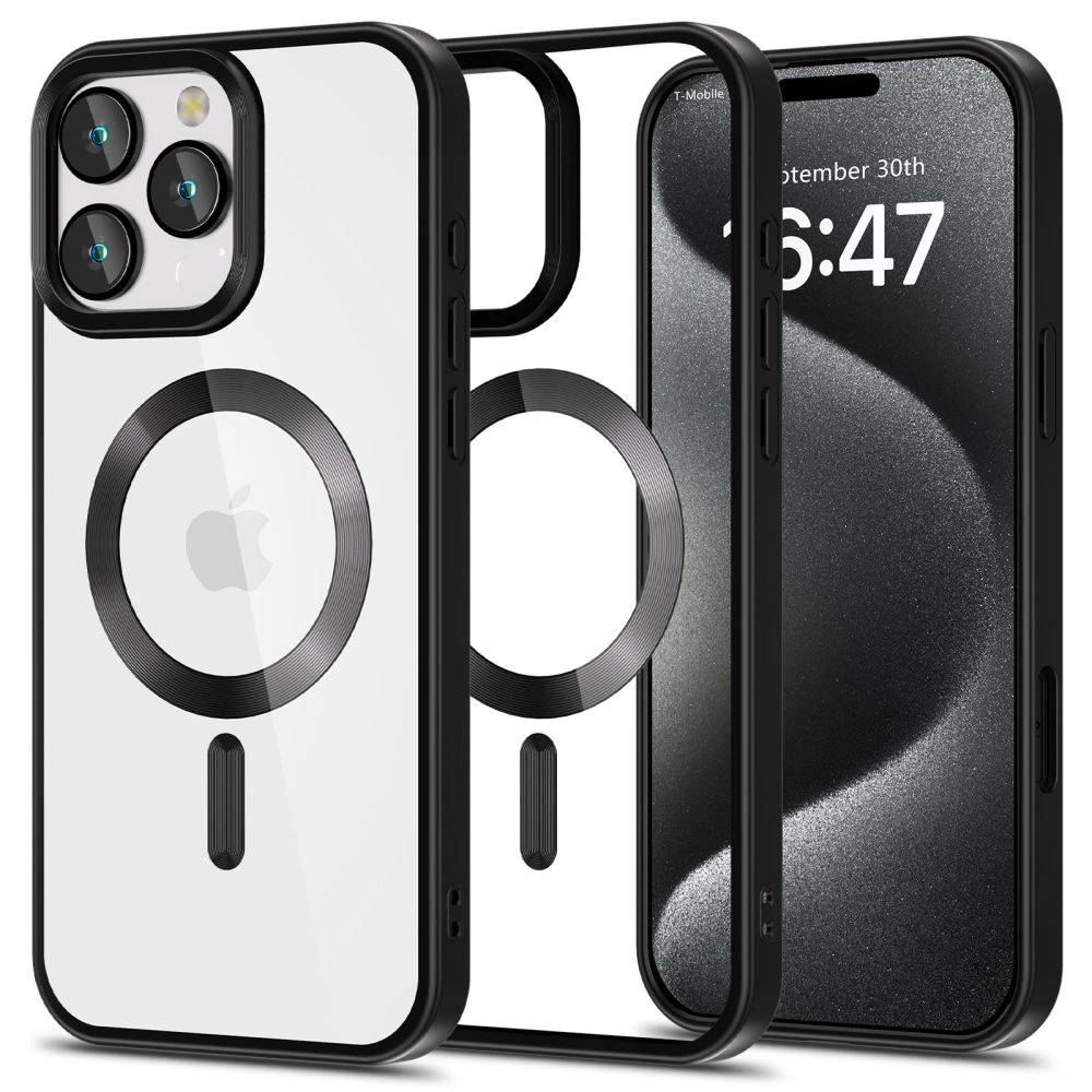 Apple iPhone 16 Pro Max 6.9'' Tech-Protect MagFlex MagSafe Case Cover, Clear with Black Frame