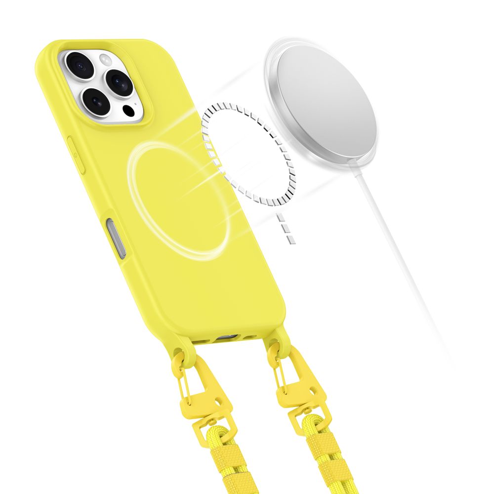Tech-Protect iPhone 16 Pro Max Case MagNecklace MagSafe with Lanyard, Yellow