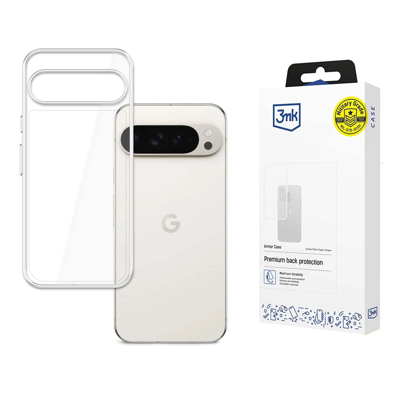 Google Pixel 9 Pro XL 3MK Armor Case Cover, Transparent