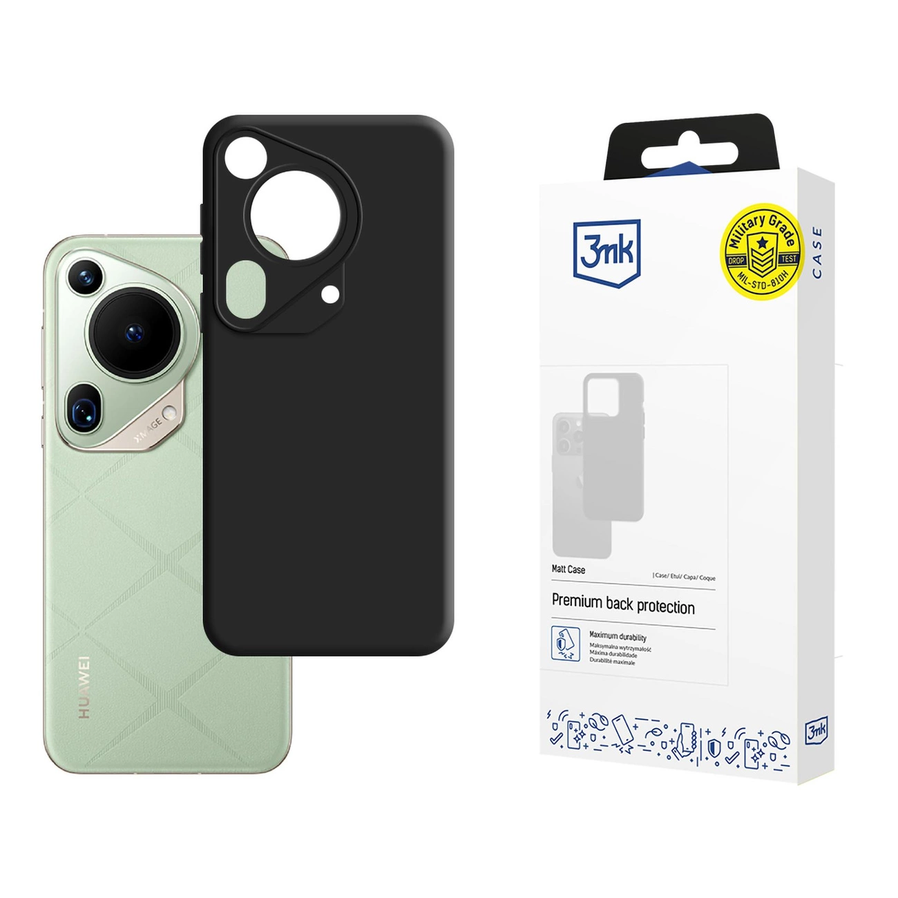 Huawei Pura 70 Ultra 3MK Matt Case Cover, Black