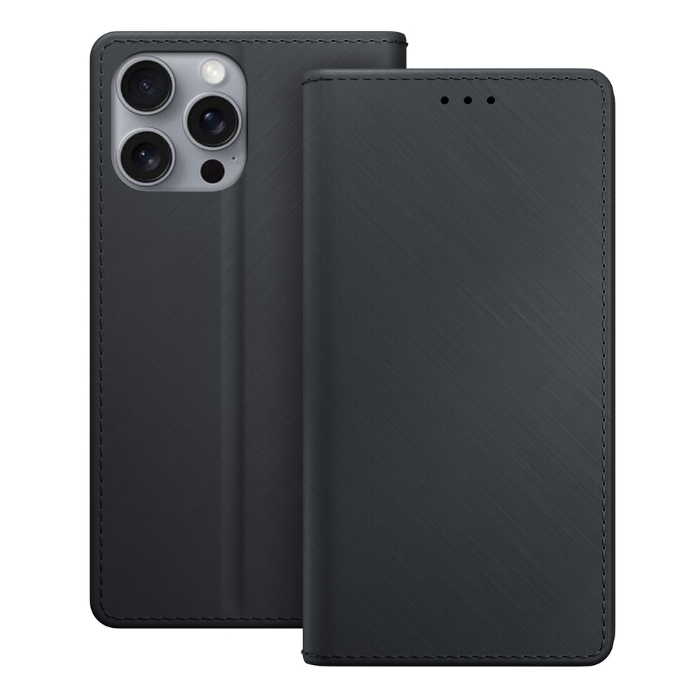 3mk Protection iPhone 16 Pro atverams vāciņš maciņš grāmatiņa Wallet Case, melns