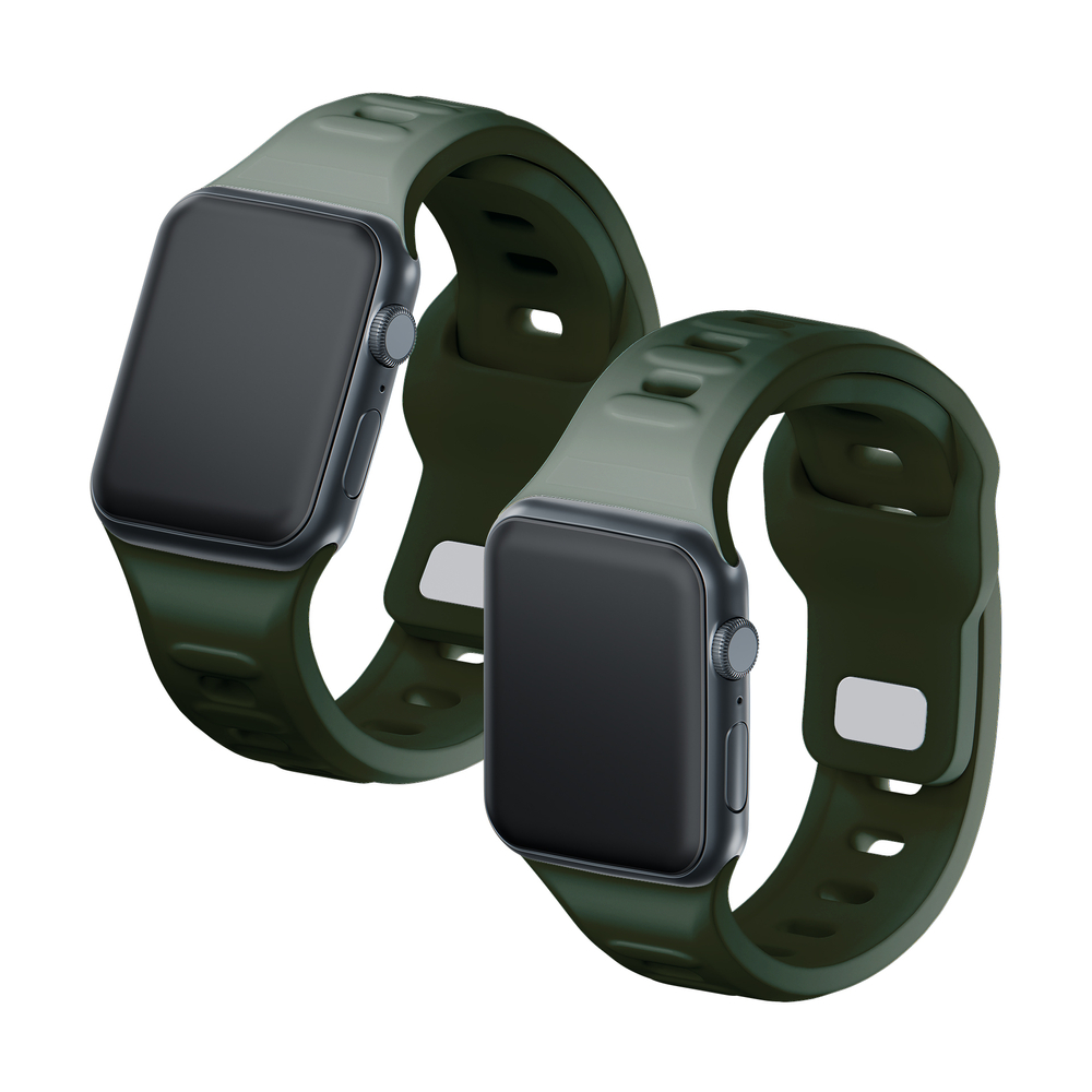 Силиконовый ремешок 3mk для Apple Watch 42 / 44 / 45 / 49 мм, зеленый