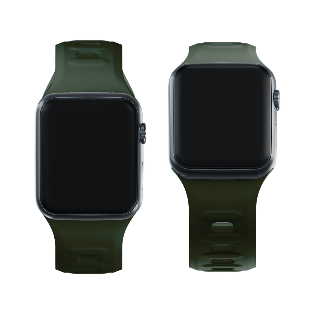 Силиконовый ремешок 3mk для Apple Watch 42 / 44 / 45 / 49 мм, зеленый