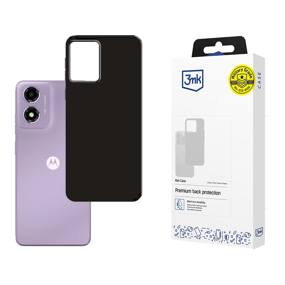Motorola Moto E14 / G04 /G04S 3MK Matt Case Cover, Black
