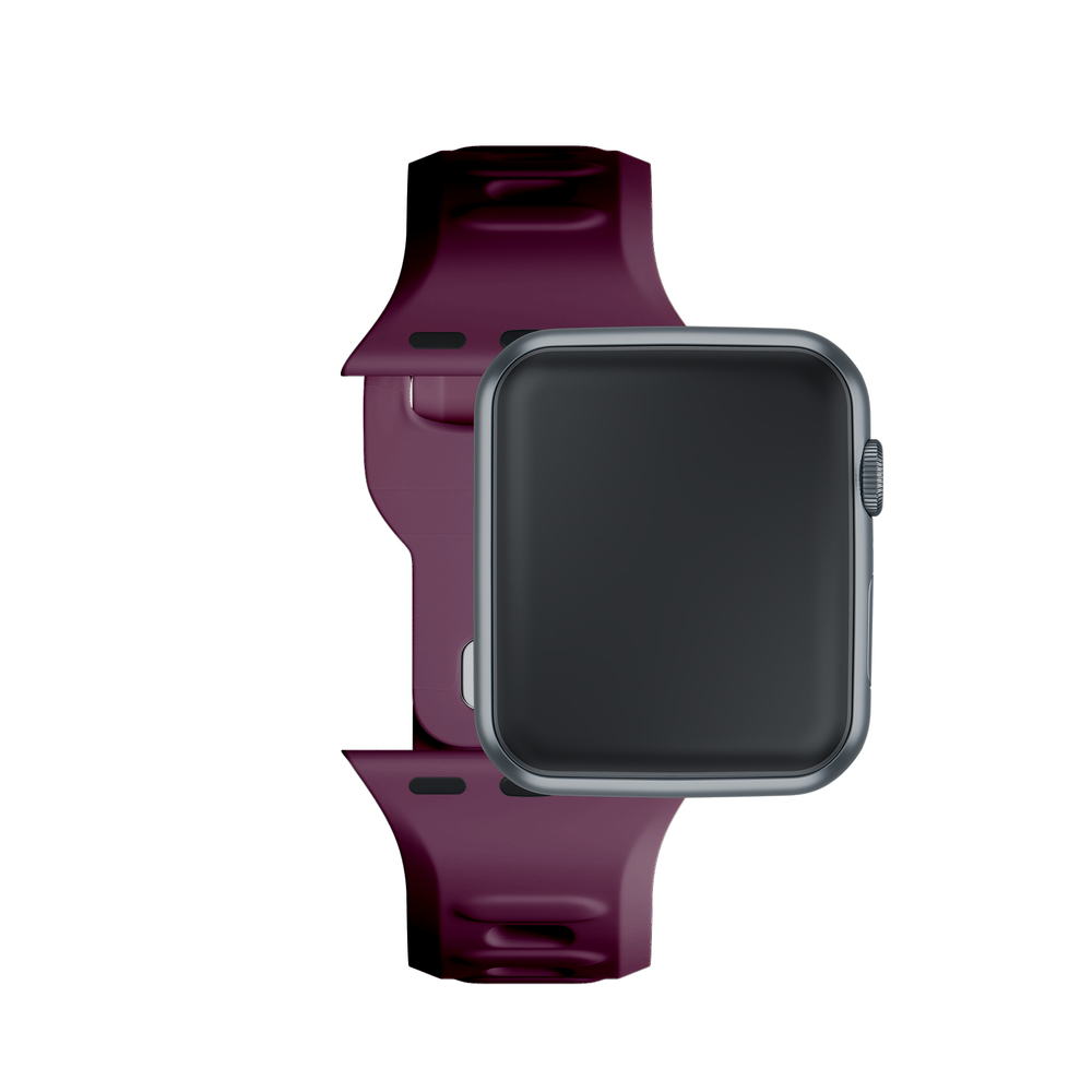 3mk Silicone Watch Strap for Apple Watch 42 / 44 / 45 / 49 mm, Burgundy