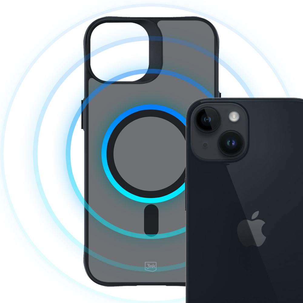 3mk iPhone 15 Case Smoke MagCase with MagSafe, Semi-Transparent