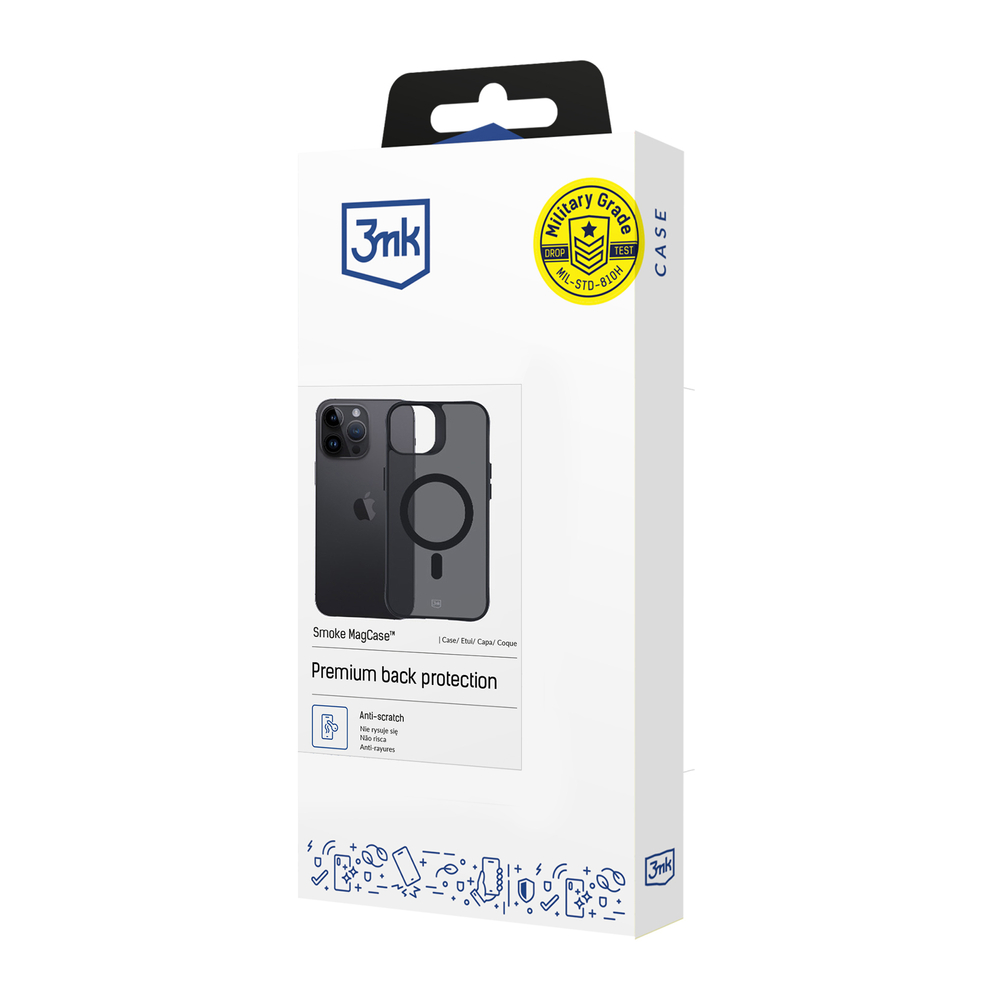 3mk iPhone 14 Pro vāciņš Smoke MagCase, puscaurspīdīgs
