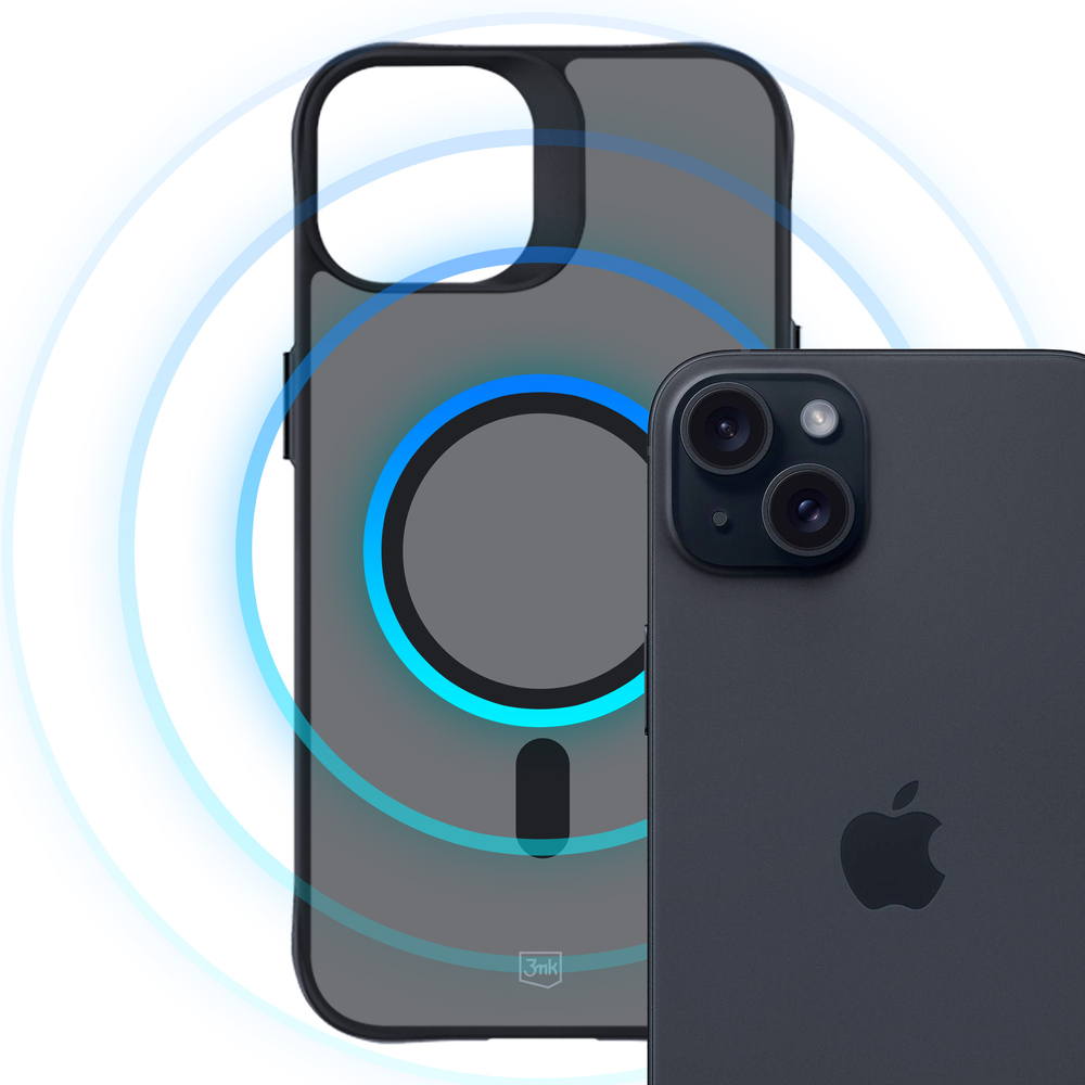 3mk iPhone 15 Plus vāciņš Smoke MagCase, puscaurspīdīgs