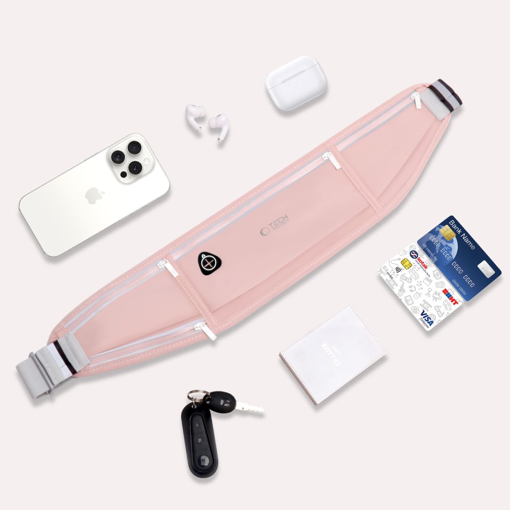 TECH-PROTECT M3 UNIVERSĀLA SPORTA JOSTAS SOMIŅA DUSTY ROSE | UNIVERSAL SPORT WAIST BAG