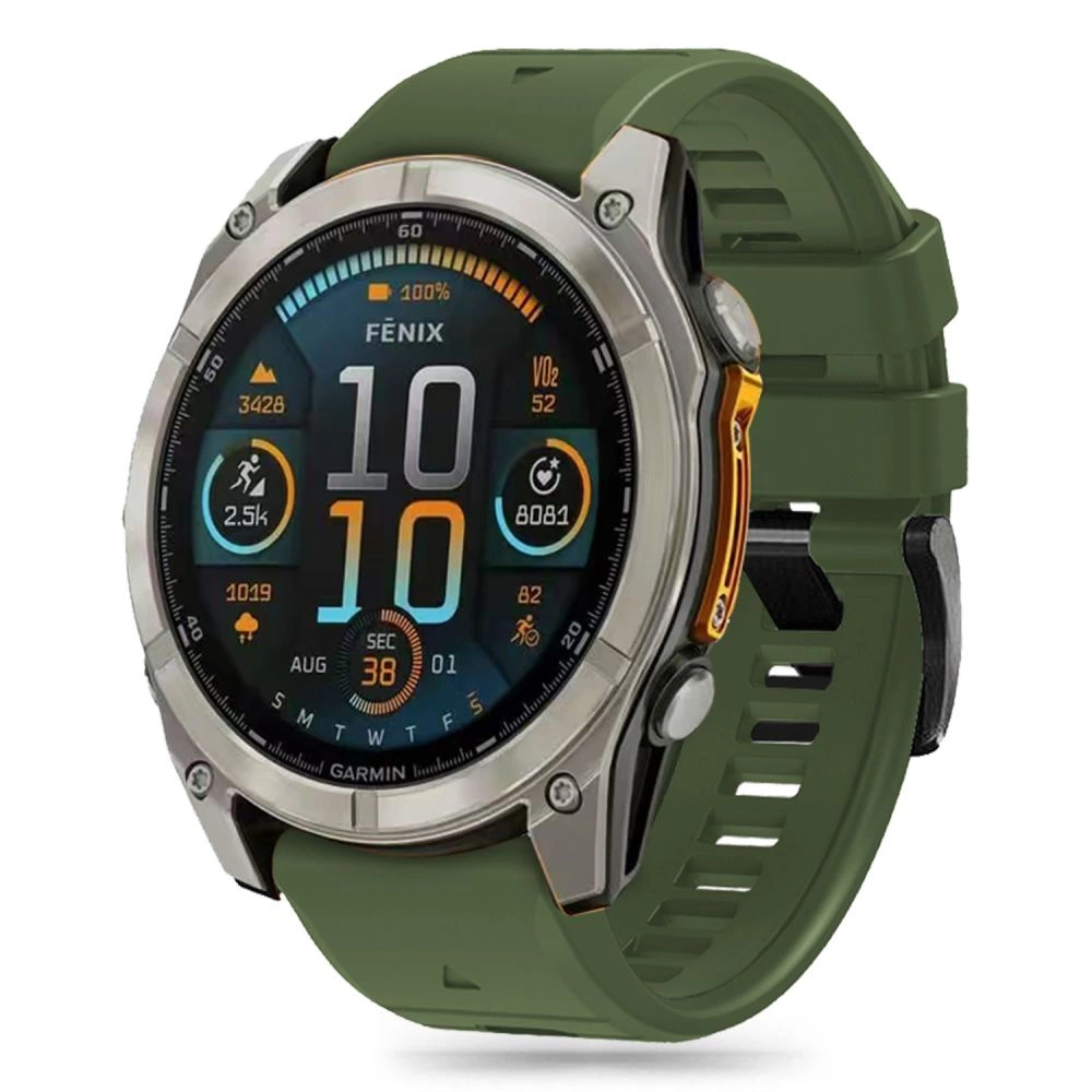 TECH-PROTECT SILIKONA LĪNIJA GARMIN FENIX 5X / PLUS 6X PRO 7X 8 (51 MM) MILITĀRI ZAĻA | SILICONE LINE MILITARY GREEN