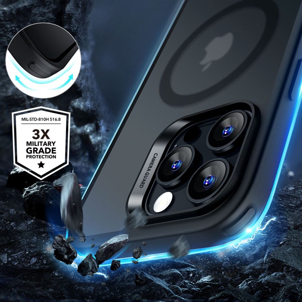 ESR iPhone 16 Pro Max vāciņš Classic Hybrid Halolock un aizsargstikls, melns