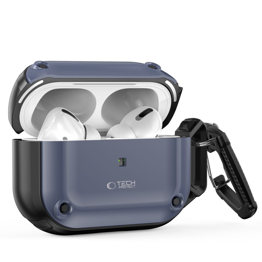 Tech-Protect Rough Hook Case for Apple AirPods Pro 1 / 2 with Carabiner, Blue