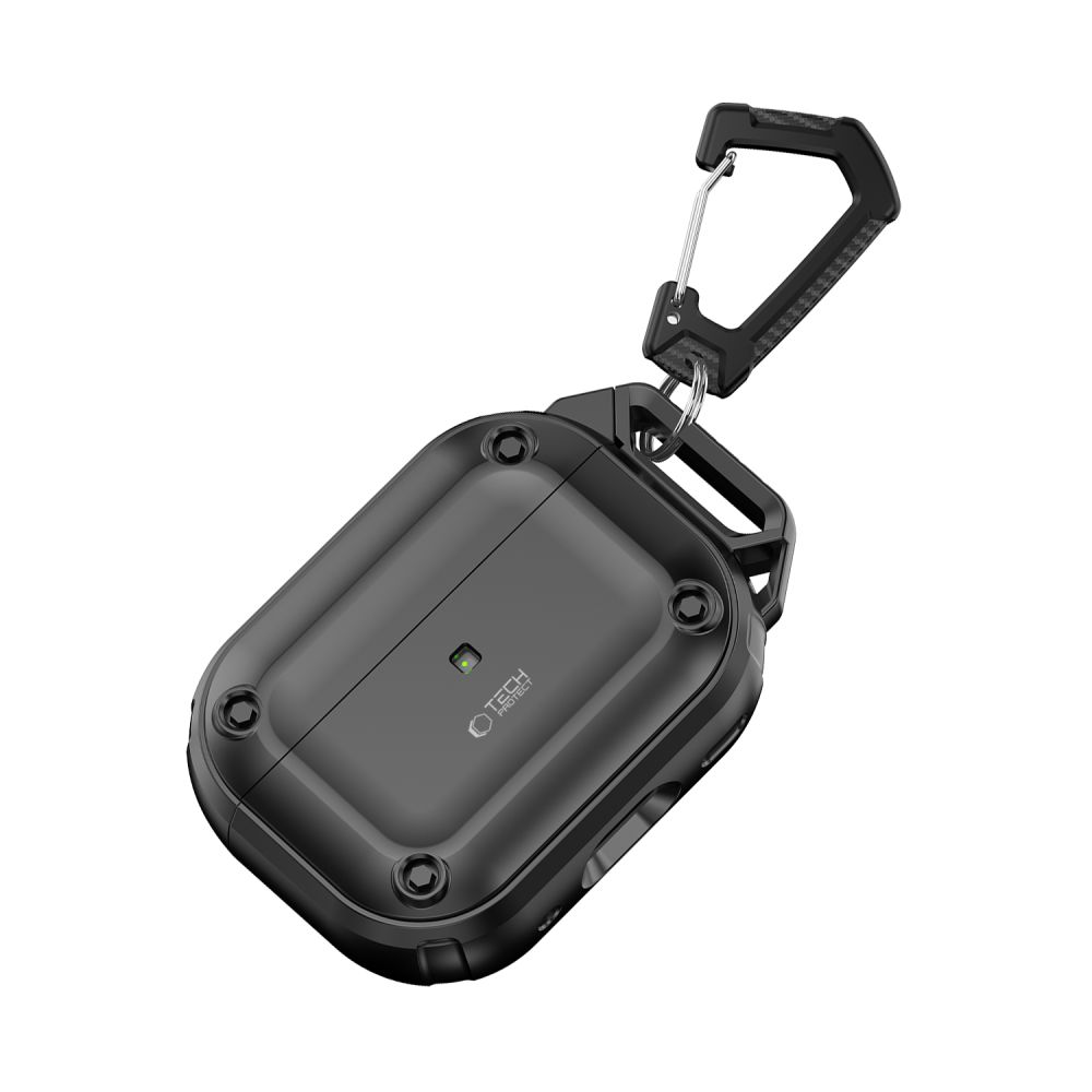 Tech-Protect Rough Hook Case with Carabiner for Apple AirPods Pro 1 / 2, Black