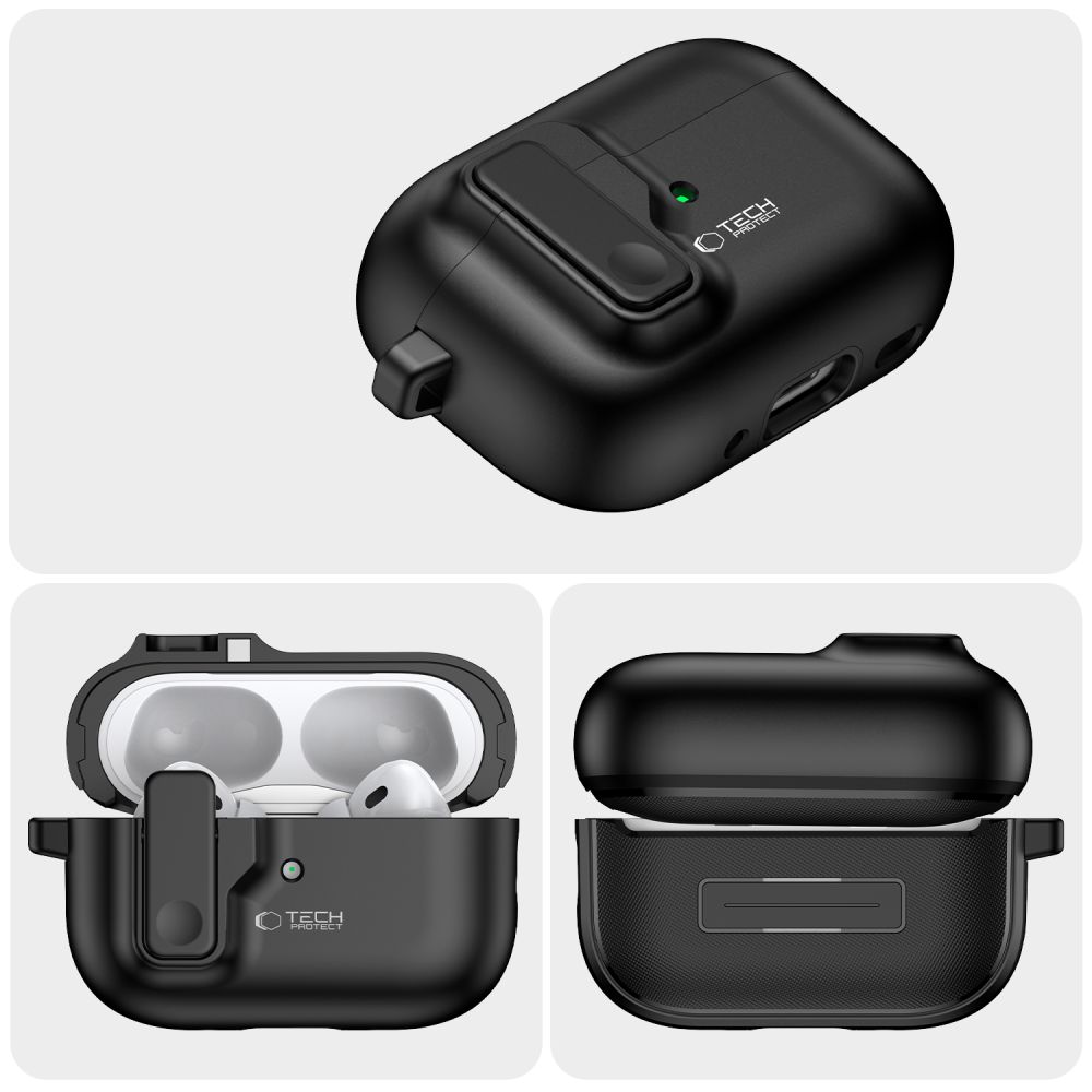 Tech-Protect Slim Hook Case for Apple AirPods Pro 1 / 2, Black