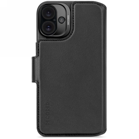 Dekodēts ādas noņemams maksts MagSafe futrālis ar maku iPhone 16 Plus - melns | Decoded Leather Detachable Wallet...