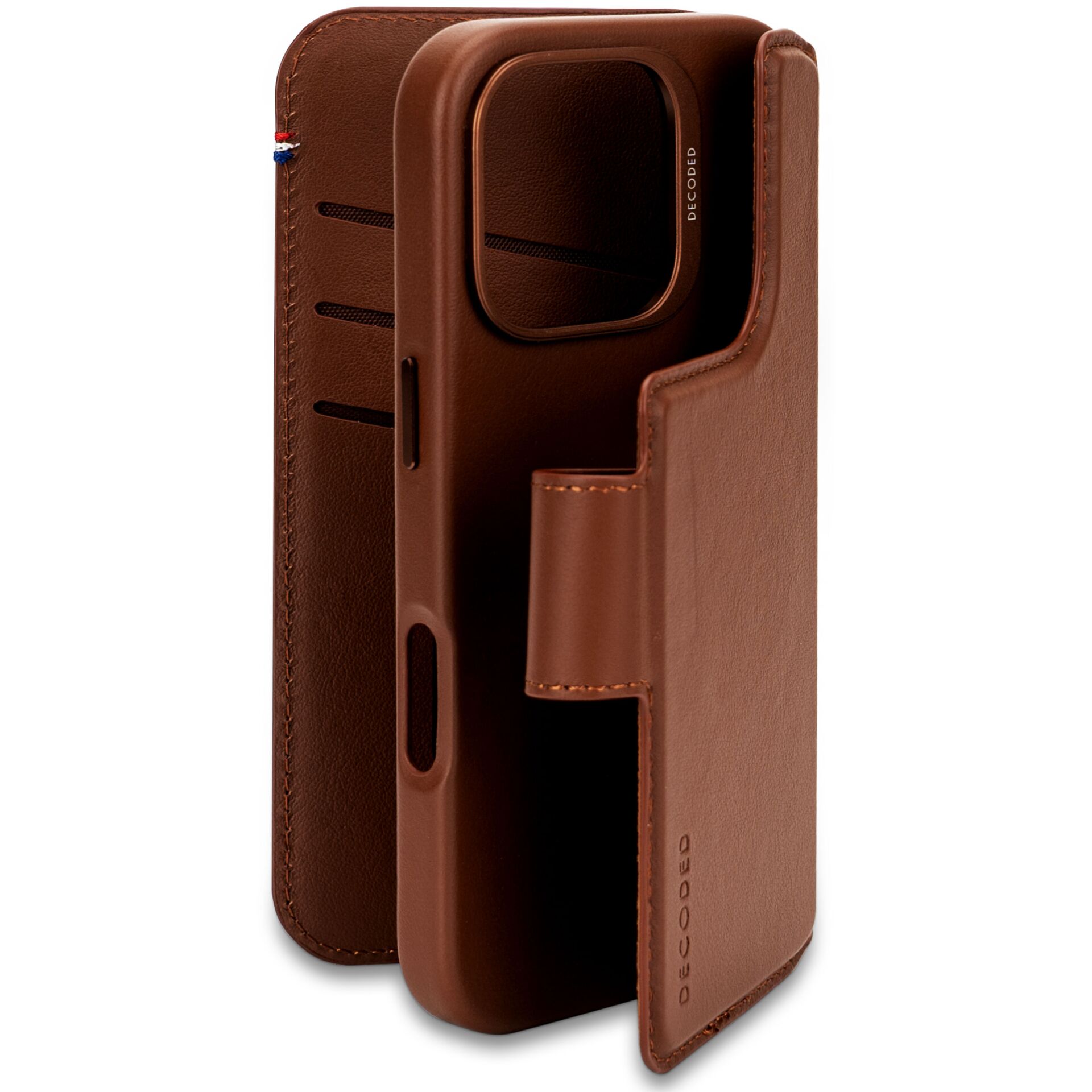 Decoded Leather Detachable Wallet MagSafe Case for iPhone 16 Pro, Brown