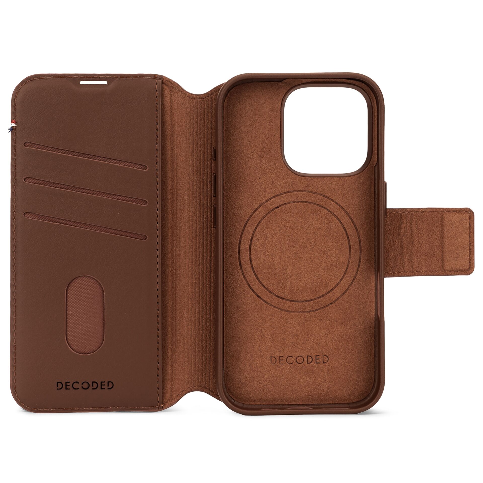 Decoded Leather Detachable Wallet MagSafe Case for iPhone 16 Pro, Brown