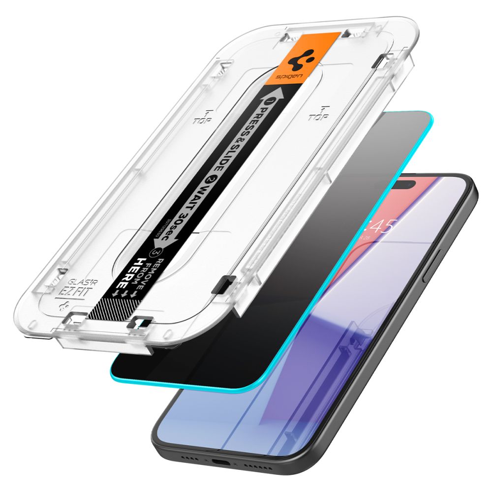 Apple iPhone 15 Pro Max 6.7\'\' Spigen Glas.tr ”ez Fit” Privacy Tempered Glass