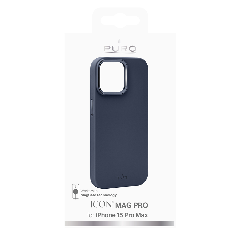 Puro iPhone 15 Pro Max Case Icon Mag Pro MagSafe, Dark Blue