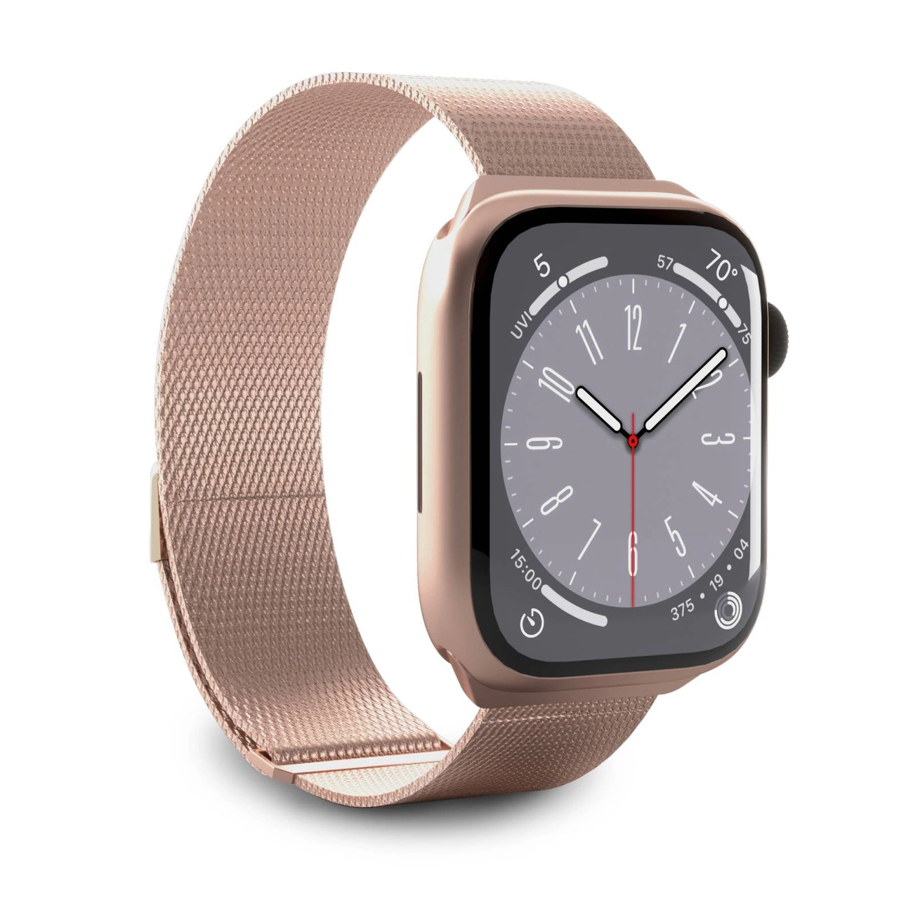Puro `MILANESE' watch band for Apple Watch 38-40-41mm, rosa